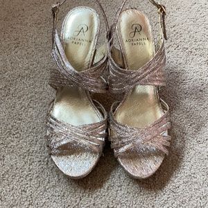 Adrianna Papell Dressy Platform Gold Shoes